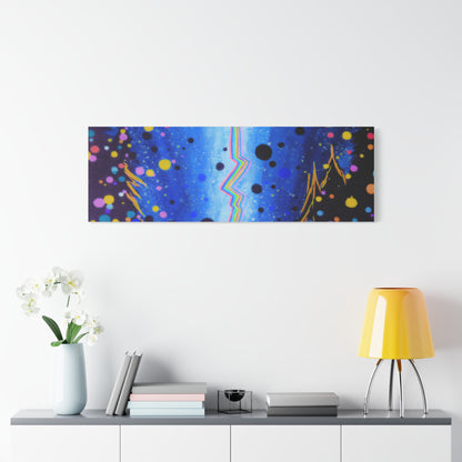 Blue Galaxy Cosmic Night Canvas Art