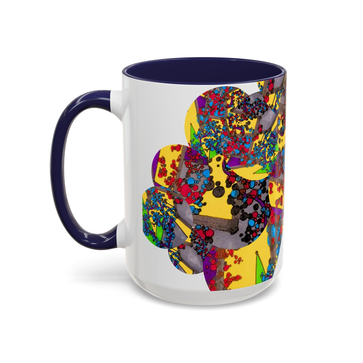 Abstract Colorburst Accent Coffee Mug — Vibrant Pop Art Design