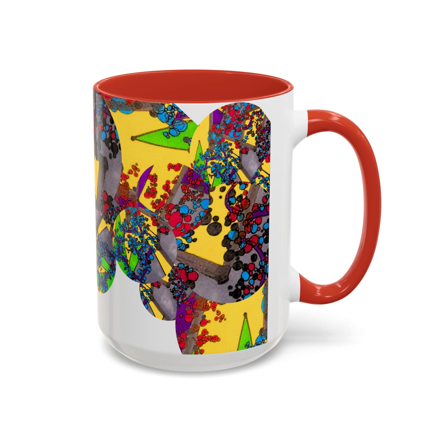 Abstract Colorburst Accent Coffee Mug — Vibrant Pop Art Design