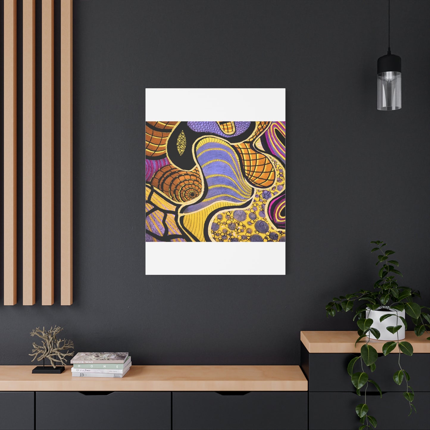 Abstract Gold & Purple Canvas Art