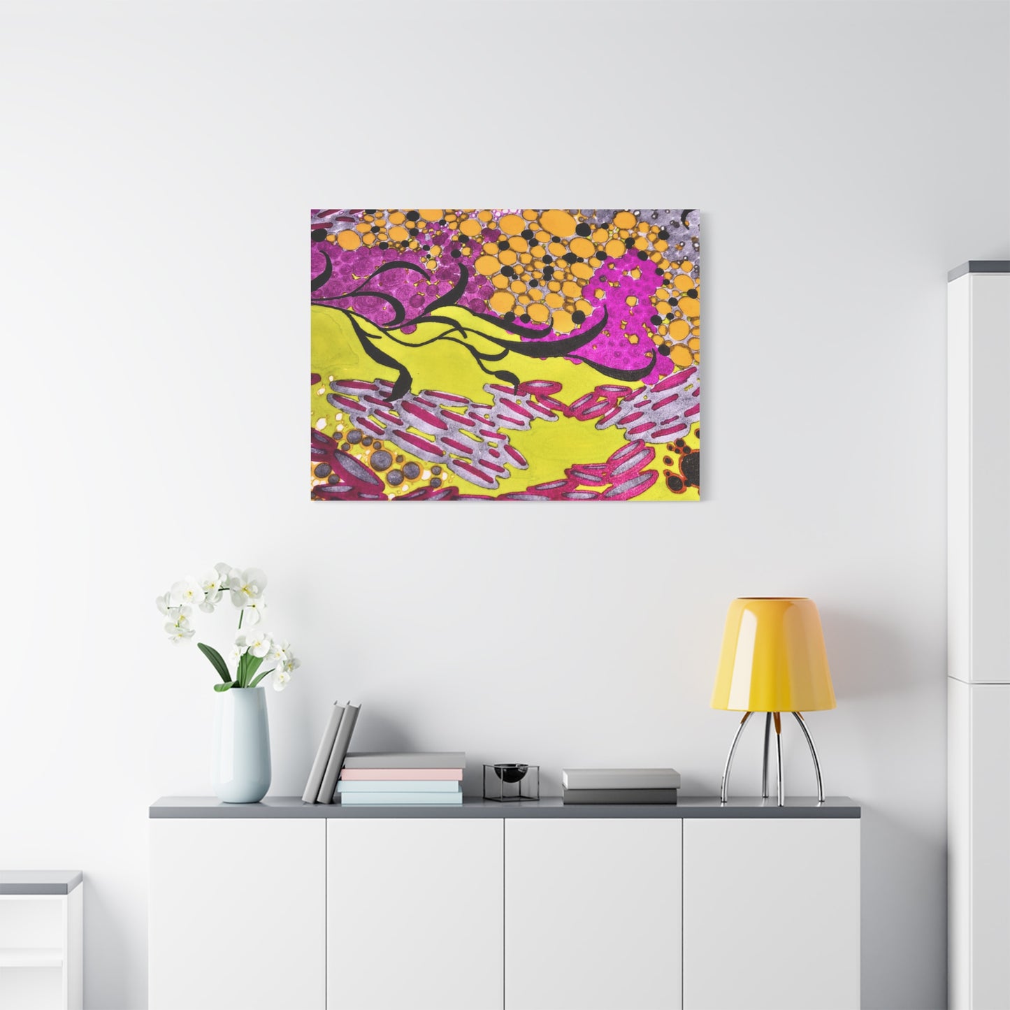 Vibrant Yellow & Magenta Wall Art