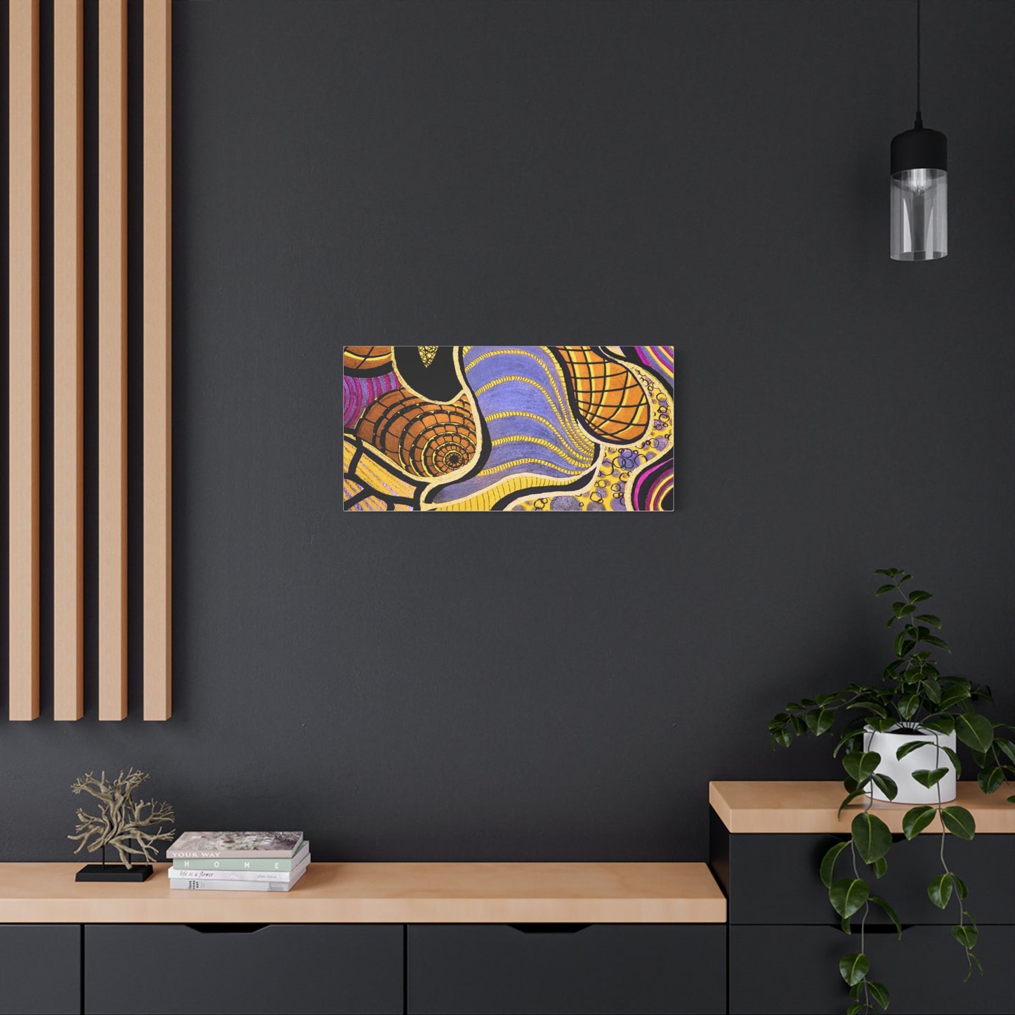 Abstract Gold & Purple Canvas Art