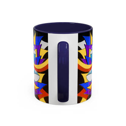 Abstract Colorful Face Accent Coffee Mug — Bold Pop Art Ceramic Gift
