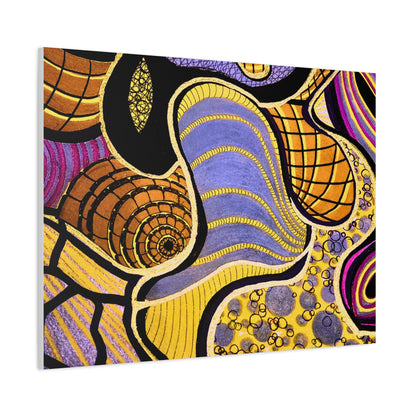 Abstract Gold & Purple Canvas Art