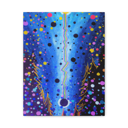 Blue Galaxy Cosmic Night Canvas Art