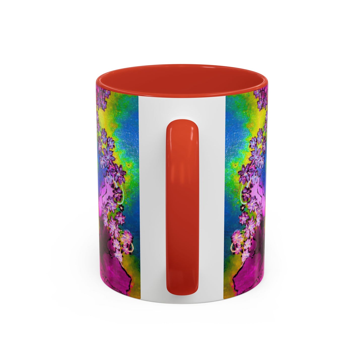 Vibrant Abstract Inkblot Accent Coffee Mug – Psychedelic Floral Color Splash (11/15oz)