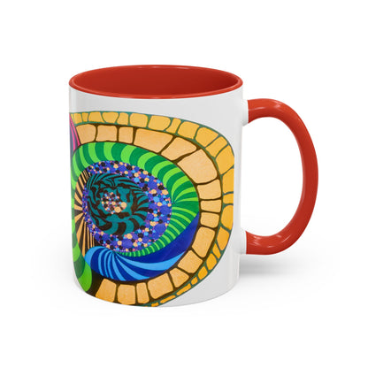 Psychedelic Spiral Accent Coffee Mug – Colorful Abstract Art 11/15oz