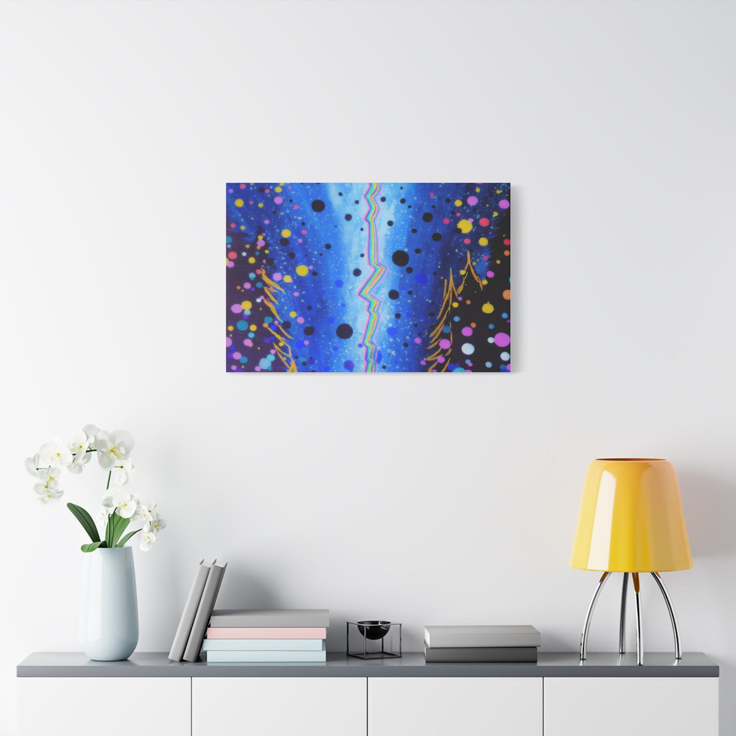 Blue Galaxy Cosmic Night Canvas Art