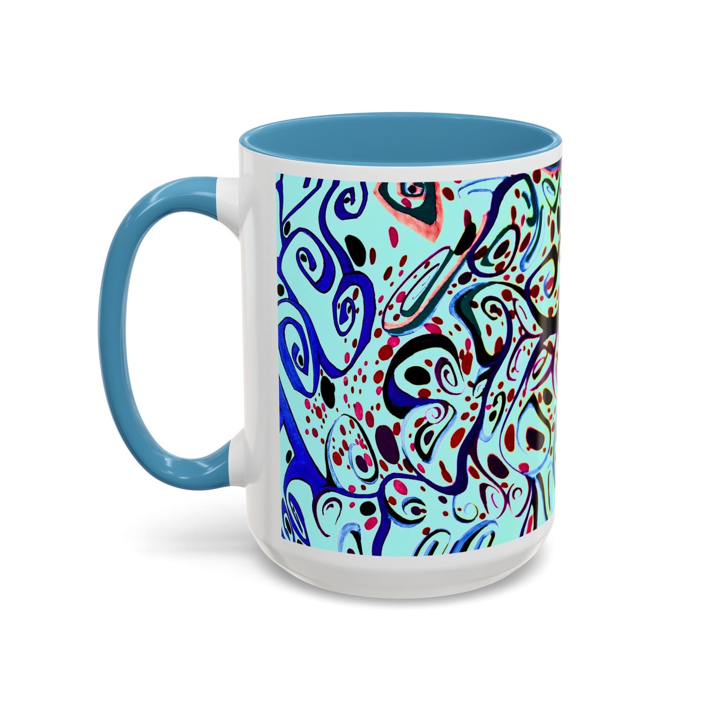 Abstract Floral Accent Coffee Mug