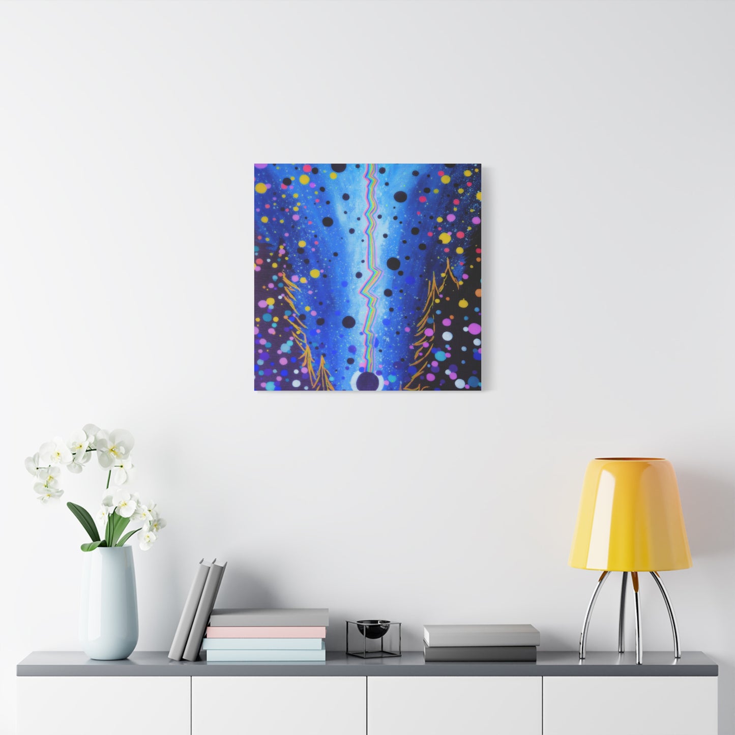 Blue Galaxy Cosmic Night Canvas Art