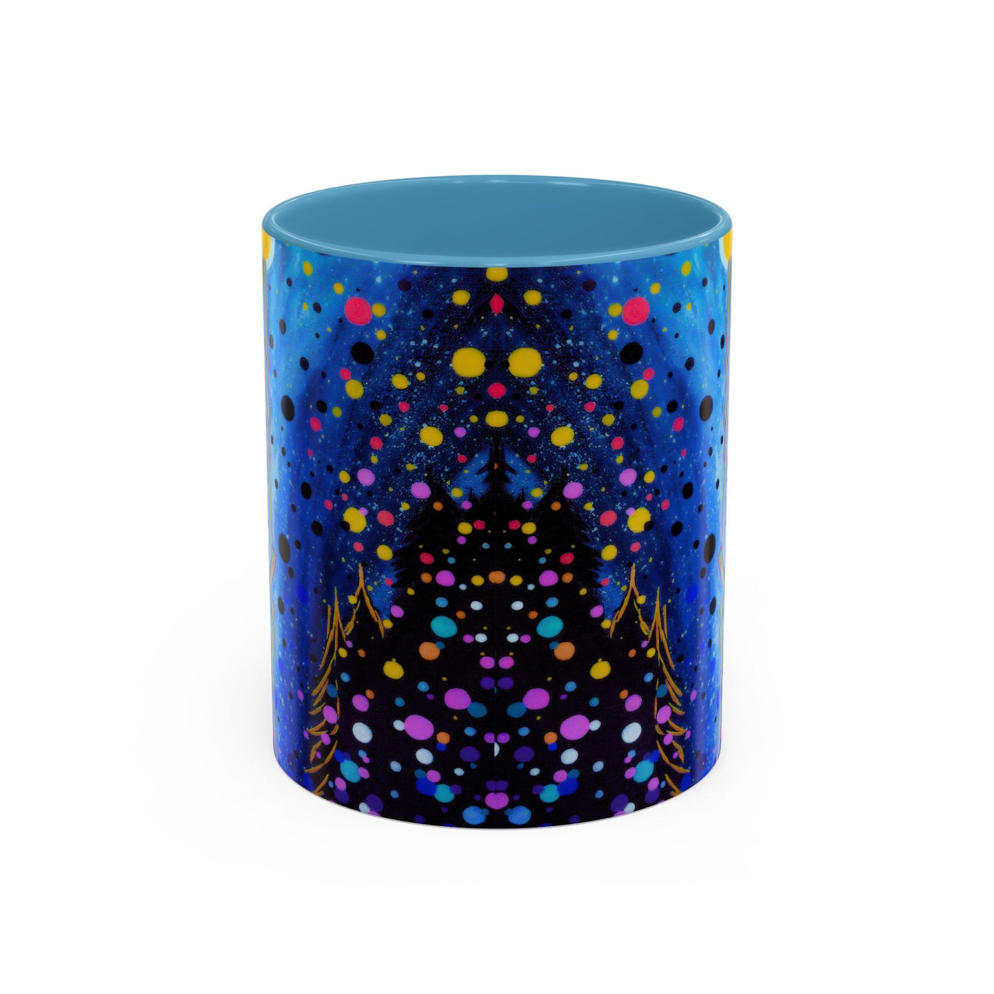 Abstract Galaxy Accent Coffee Mug — Blue Dot Constellation Design (11/15oz)