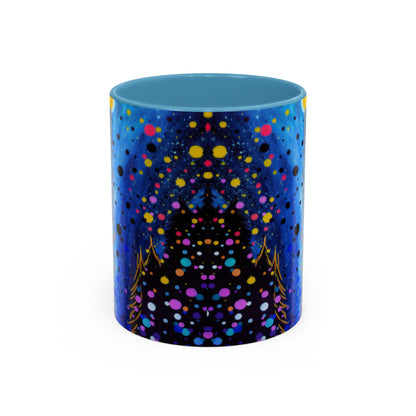 Abstract Galaxy Accent Coffee Mug — Blue Dot Constellation Design (11/15oz)