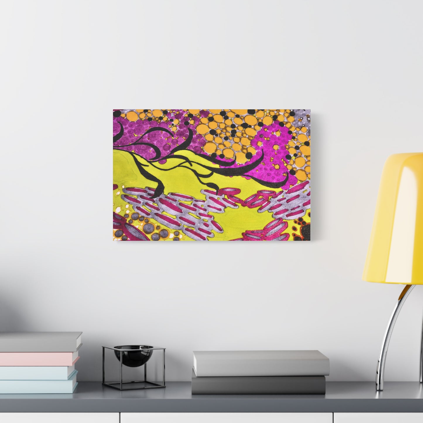 Vibrant Yellow & Magenta Wall Art