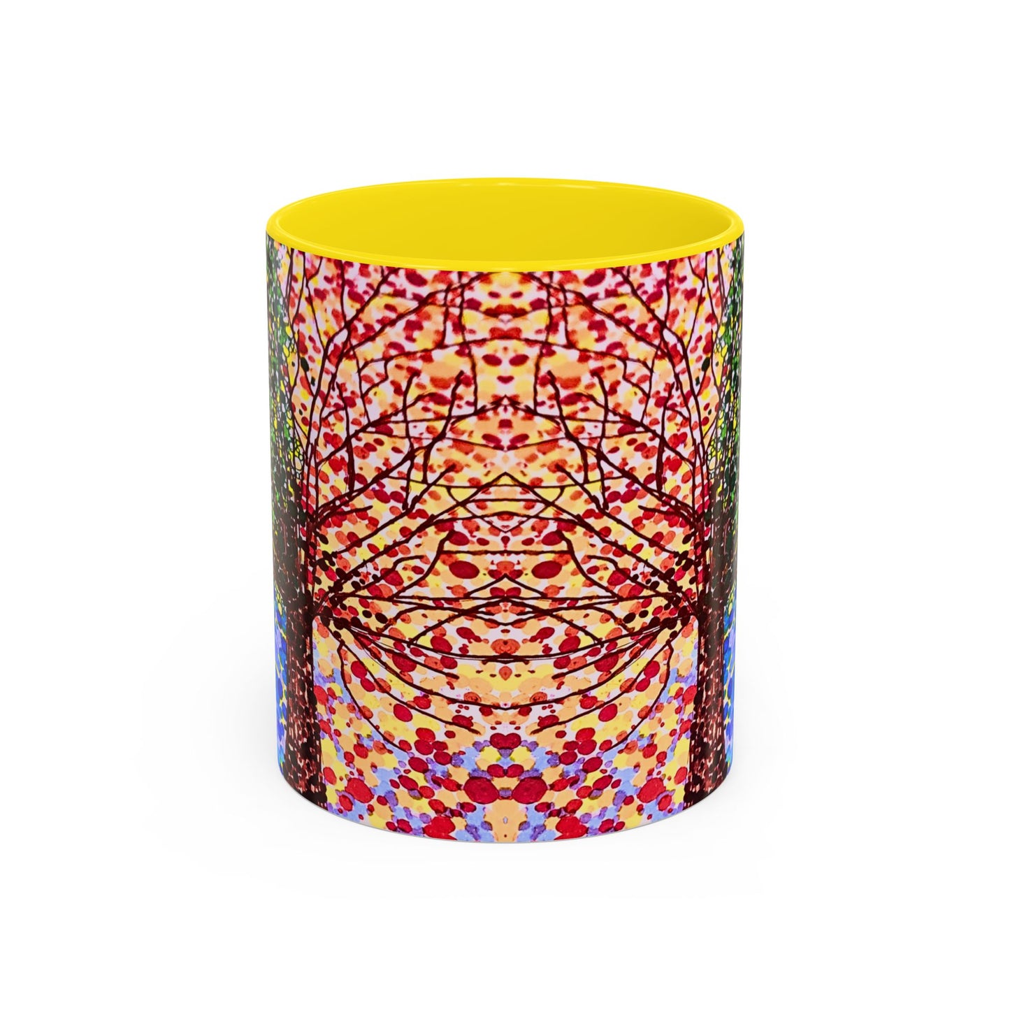 Accent Coffee Mug - Colorful Pointillist Tree Art Cup (11/15 oz)