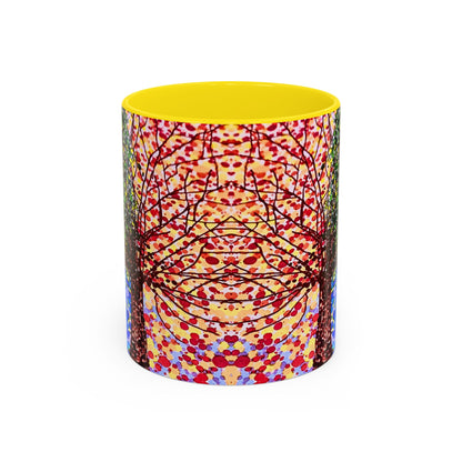 Accent Coffee Mug - Colorful Pointillist Tree Art Cup (11/15 oz)