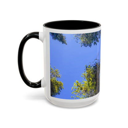 Scenic Pine Tree Sky Accent Coffee Mug – Nature Photography 11/15oz