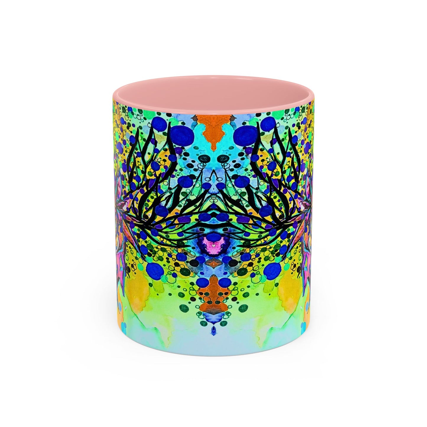 Artistic Floral Coffee Mug — Colorful Watercolor Mandala Accent Mug (11/15oz)