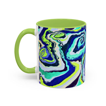 Abstract Blue Swirl Accent Coffee Mug