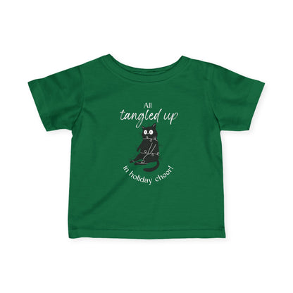 Infant Tee Black Cat Christmas Baby Shirt