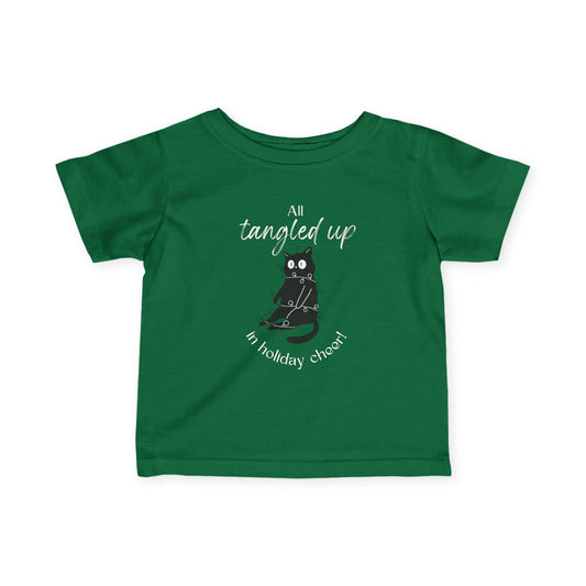 Infant Tee Black Cat Christmas Baby Shirt