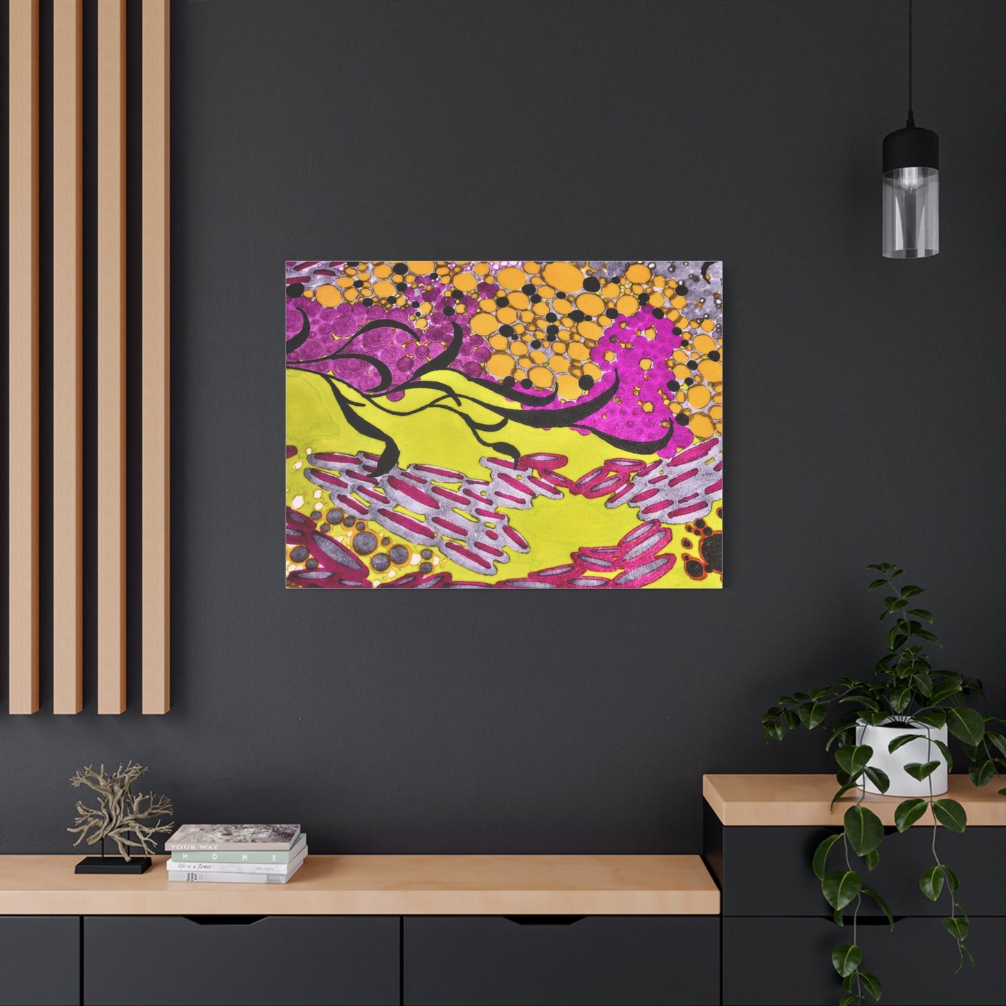 Vibrant Yellow & Magenta Wall Art