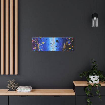 Blue Galaxy Cosmic Night Canvas Art
