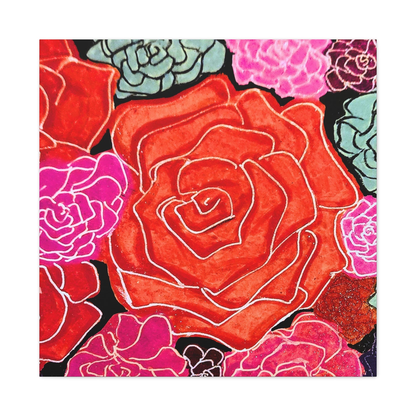 Bold Rose Floral Canvas Print