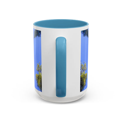 Scenic Pine Tree Sky Accent Coffee Mug – Nature Photography 11/15oz