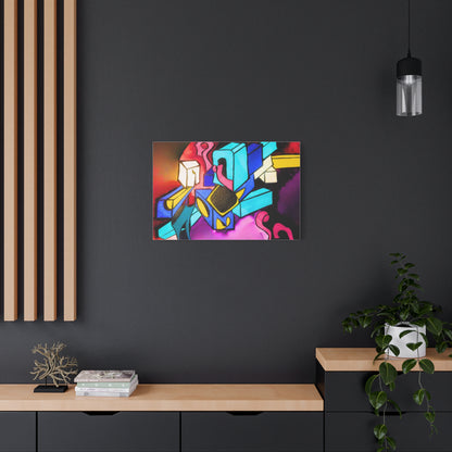 Abstract Neon Geometric Canvas Print