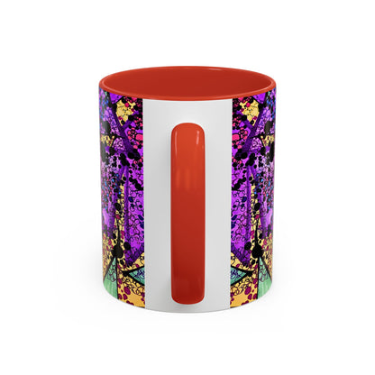 Vibrant Psychedelic Accent Coffee Mug – Colorful Abstract Art (11/15oz)