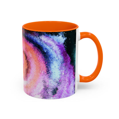 Galaxy Swirl Accent Coffee Mug — Pink Purple Nebula Art (11/15 oz)