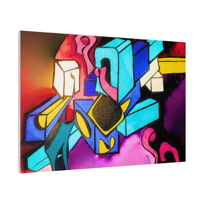 Abstract Neon Geometric Canvas Print