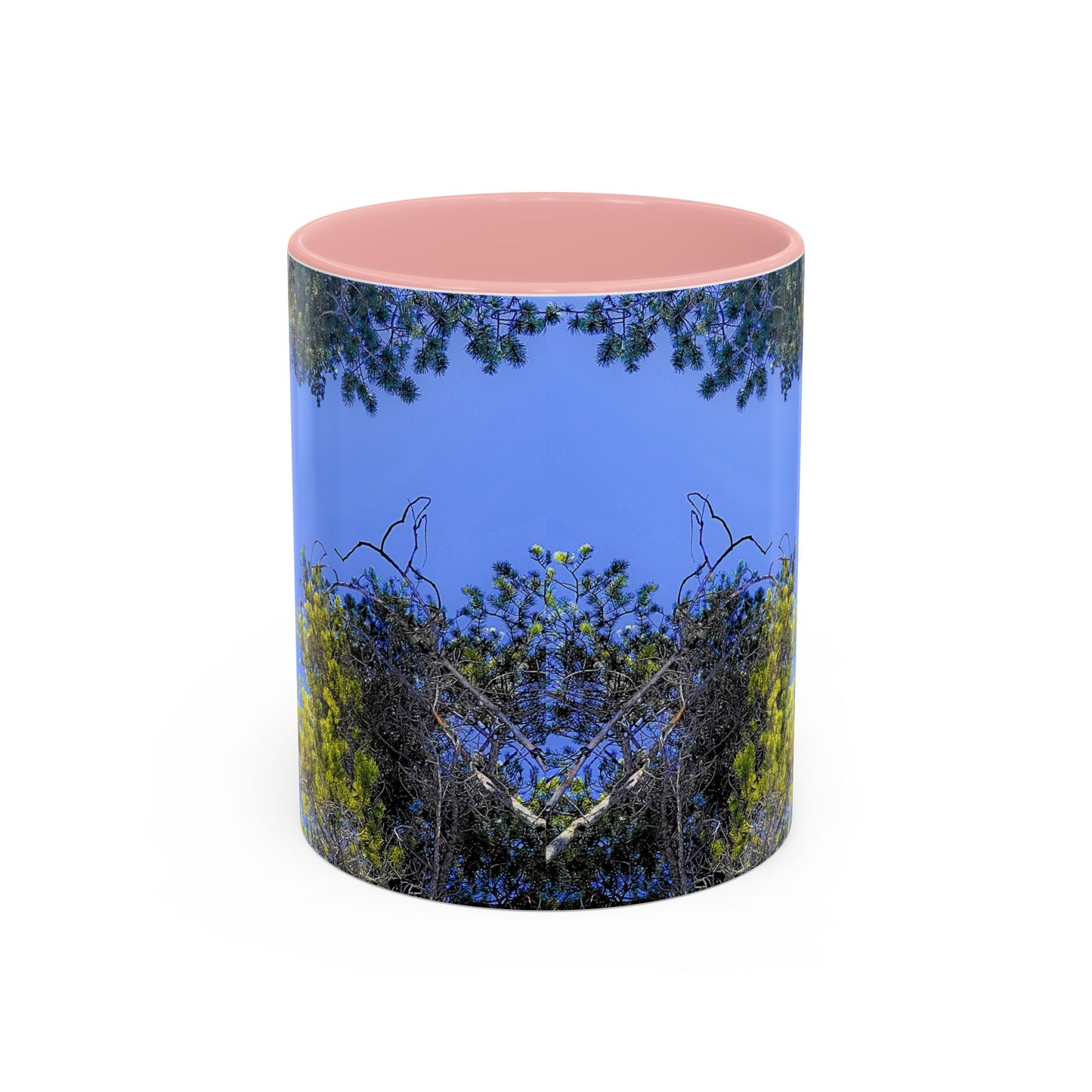 Scenic Pine Tree Sky Accent Coffee Mug – Nature Photography 11/15oz