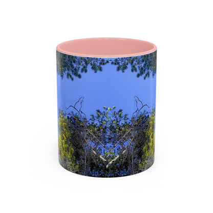 Scenic Pine Tree Sky Accent Coffee Mug – Nature Photography 11/15oz