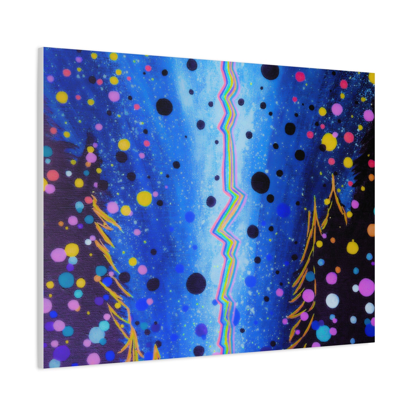 Blue Galaxy Cosmic Night Canvas Art