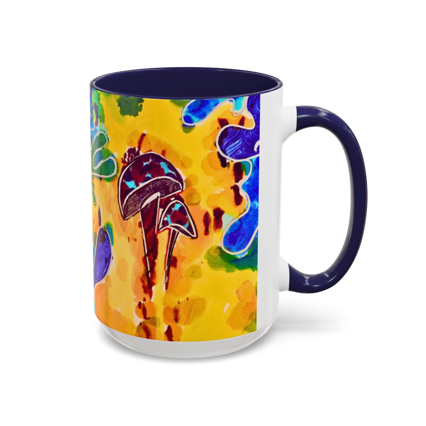 Mug - Colorful Psychedelic Mushroom Accent Coffee Mug (11/15oz)
