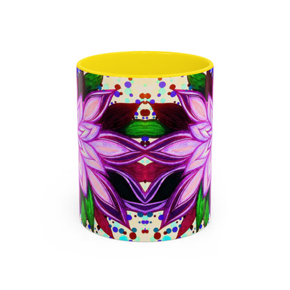 Floral Lotus Accent Coffee Mug — Purple Mandala 11/15oz