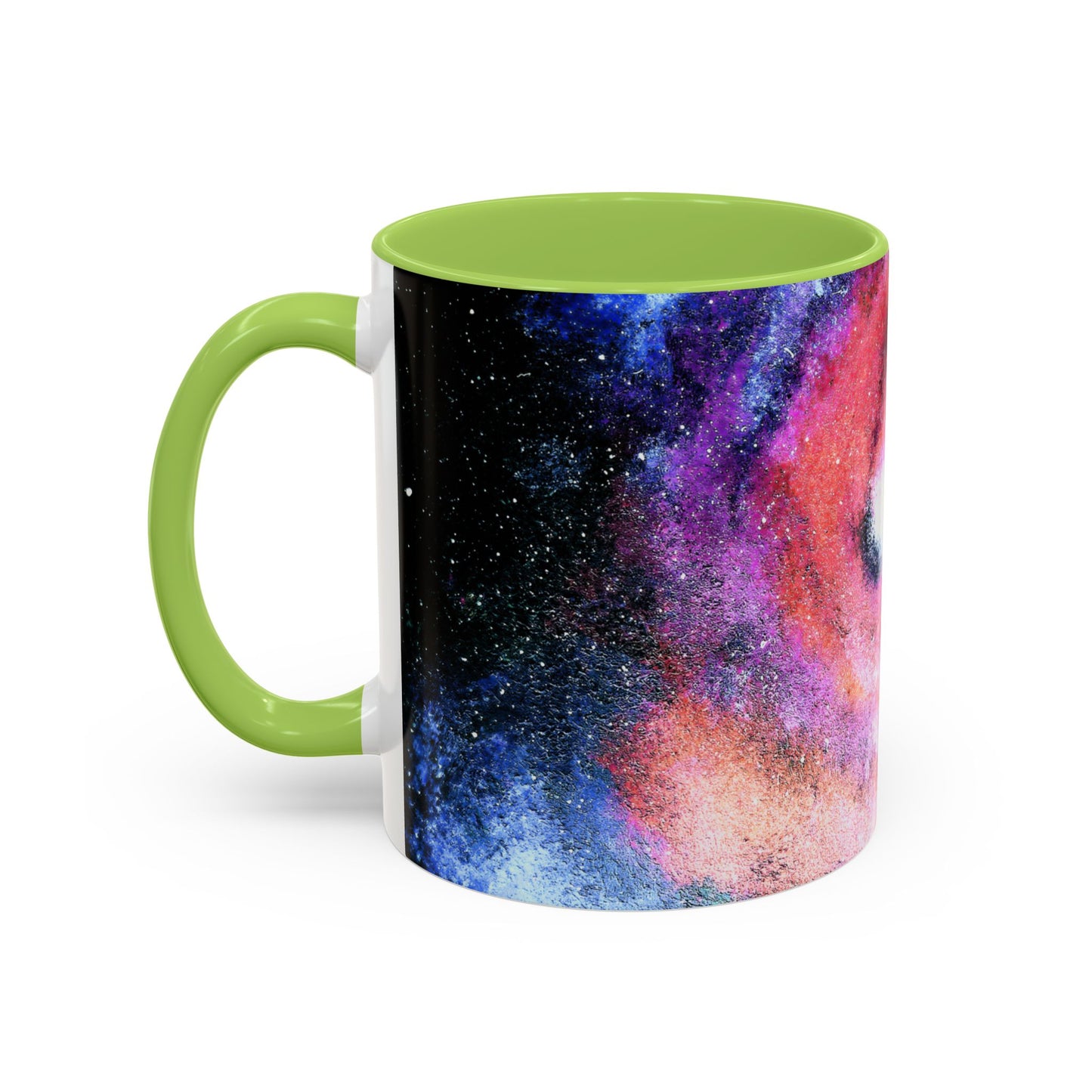Galaxy Swirl Accent Coffee Mug — Pink Purple Nebula Art (11/15 oz)