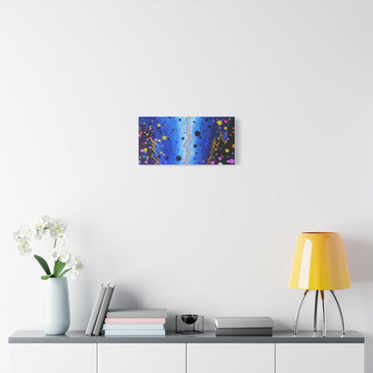 Blue Galaxy Cosmic Night Canvas Art