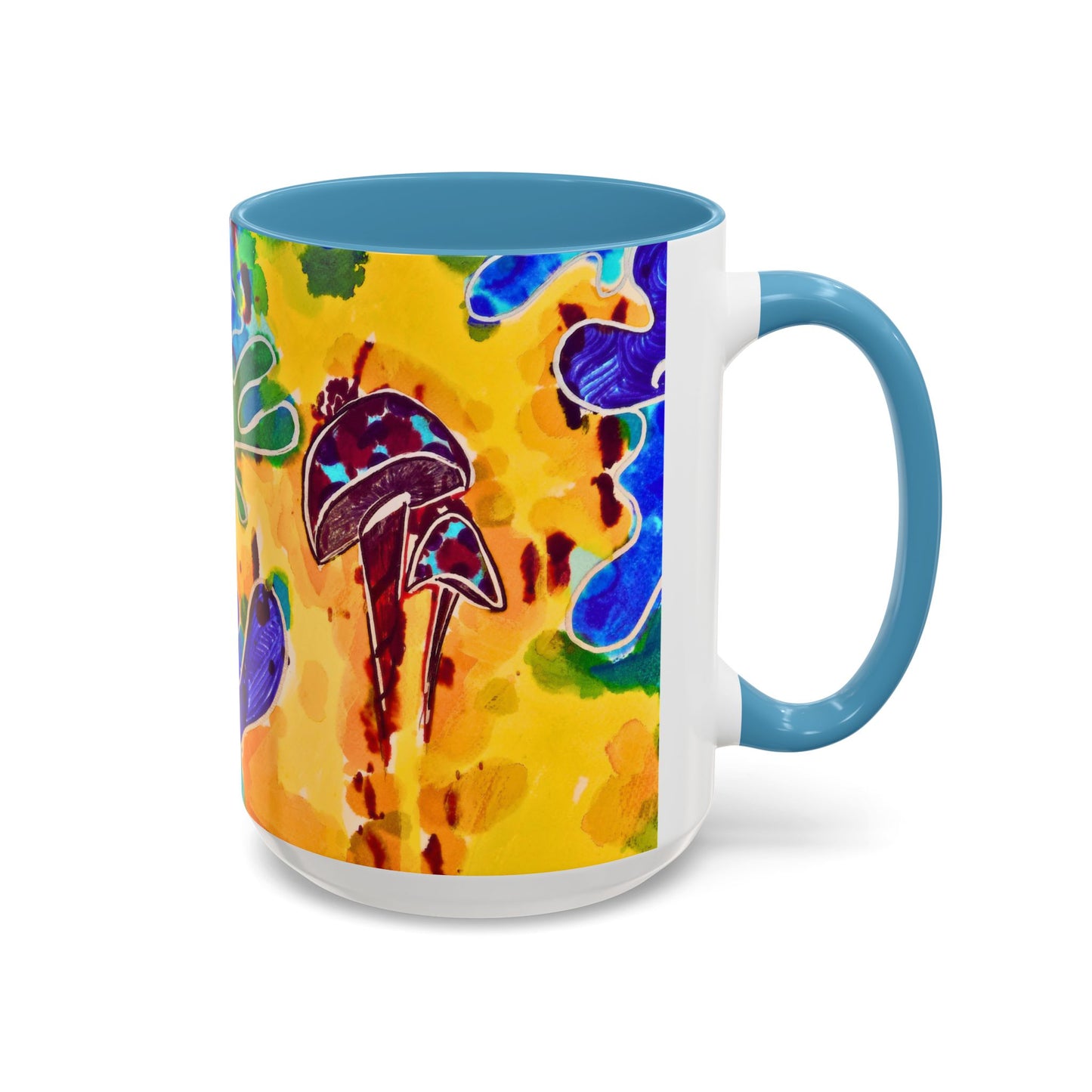 Mug - Colorful Psychedelic Mushroom Accent Coffee Mug (11/15oz)