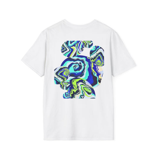 Abstract Blue Green Marble Art Tee