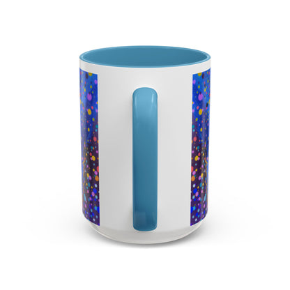 Abstract Galaxy Accent Coffee Mug — Blue Dot Constellation Design (11/15oz)