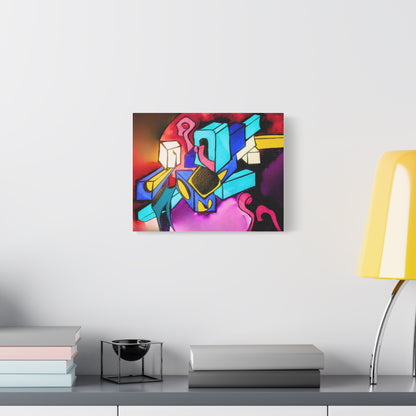 Abstract Neon Geometric Canvas Print