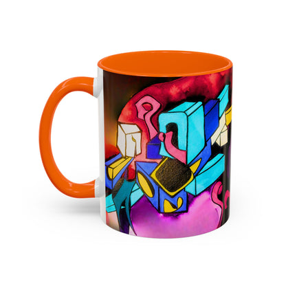 Abstract Neon Art Coffee Mug — Colorful Geometric Accent Mug