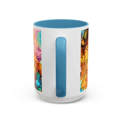 Yellow Floral Accent Coffee Mug – Bright Watercolor Peony Design (11/15oz)