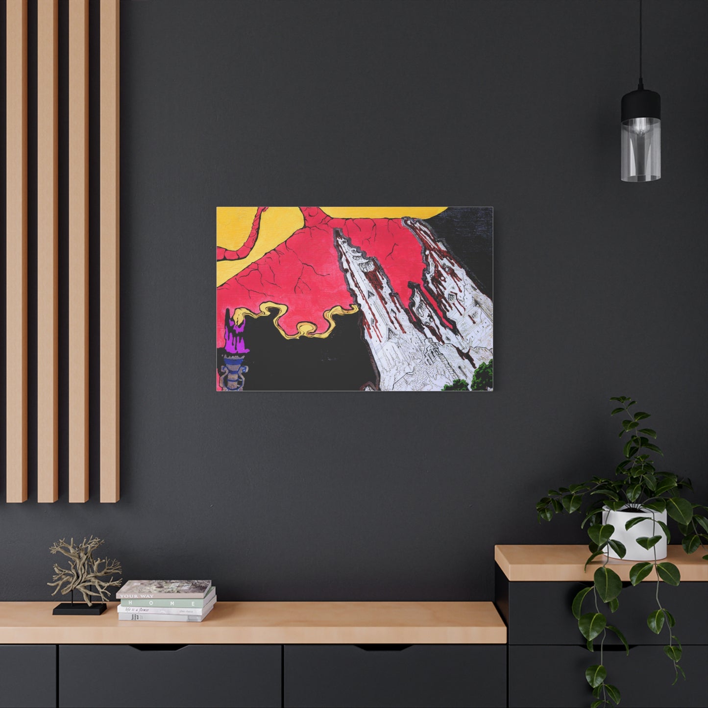 Surreal Mountain Flame Matte Canvas Wall Art
