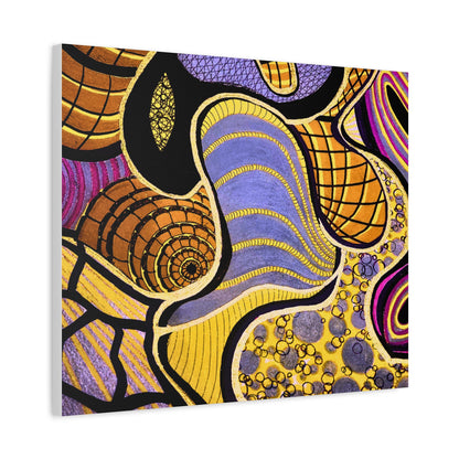 Abstract Gold & Purple Canvas Art