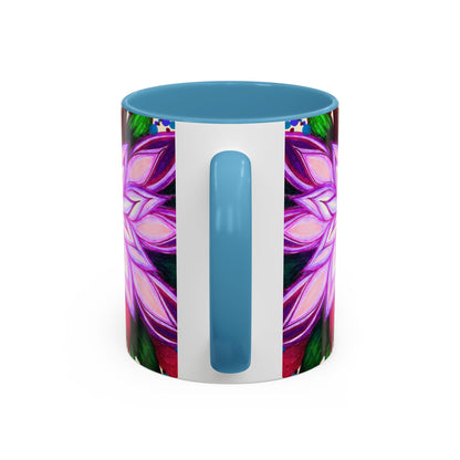 Floral Lotus Accent Coffee Mug — Purple Mandala 11/15oz