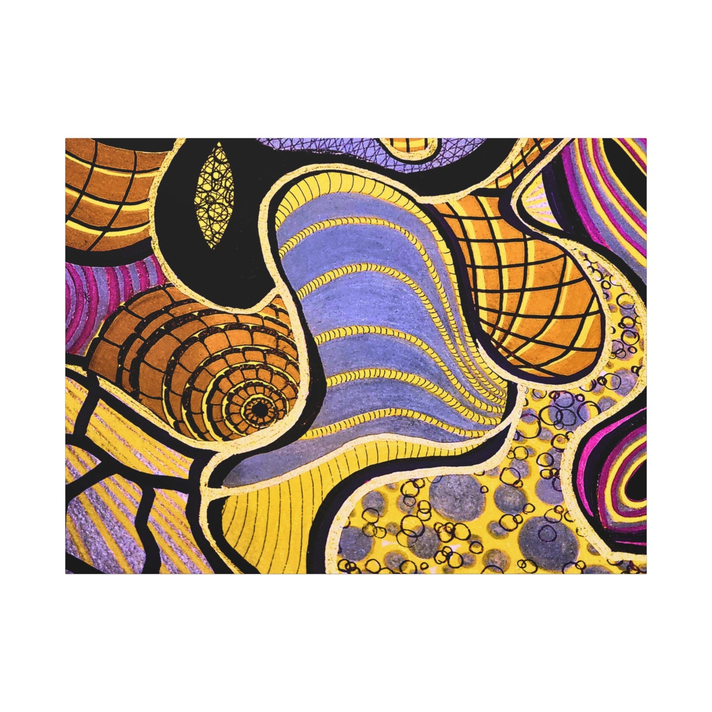 Abstract Gold & Purple Canvas Art