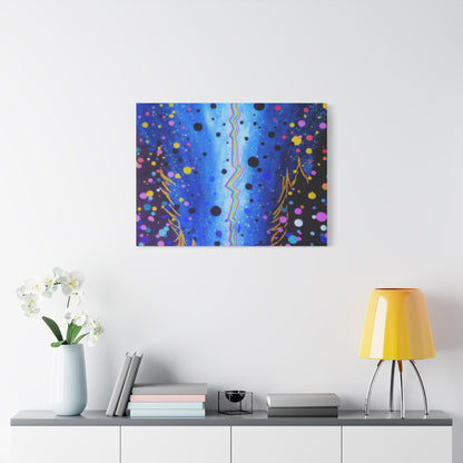 Blue Galaxy Cosmic Night Canvas Art